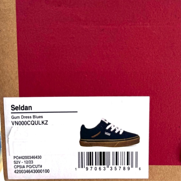 VANS Seldan Sneakers Low Top Kids Size Shoe Gum Dress Blues Canvas VN000CQULKZ - Picture 8 of 8